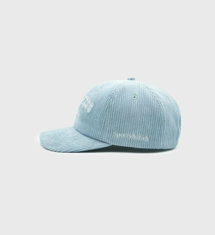 Hats Women Sporty and Rich Wellness Club Corduroy Hat 8211 Baby BlueWhite
