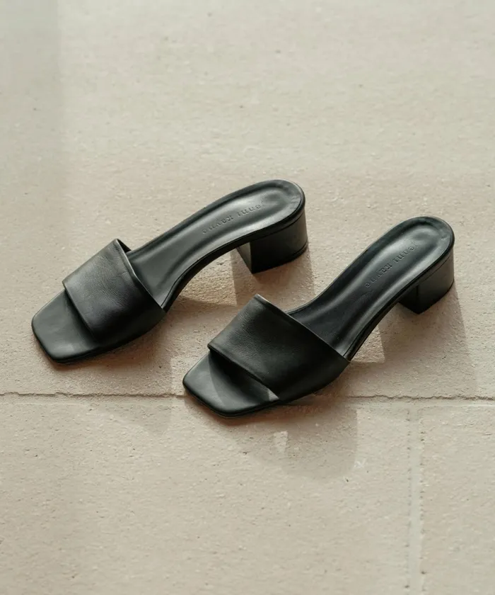 Heels Women Jenni Kayne Leather Miller Heeled Slide Black