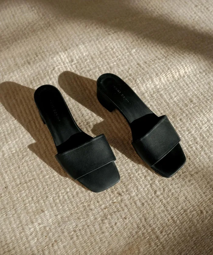 Heels Women Jenni Kayne Leather Miller Heeled Slide Black