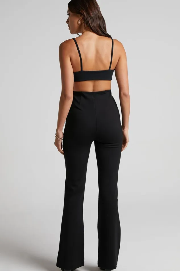 Hermina Pants 8211 High Waisted Ponte Flare Pants In Black Women Showpo Curve Clothes