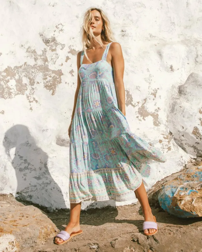 Hideaway Shine On Midi Dress Mint Women Billabong Midi Dresses