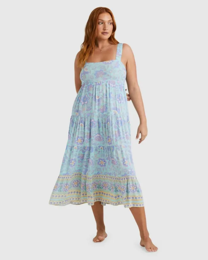 Hideaway Shine On Midi Dress Mint Women Billabong Midi Dresses