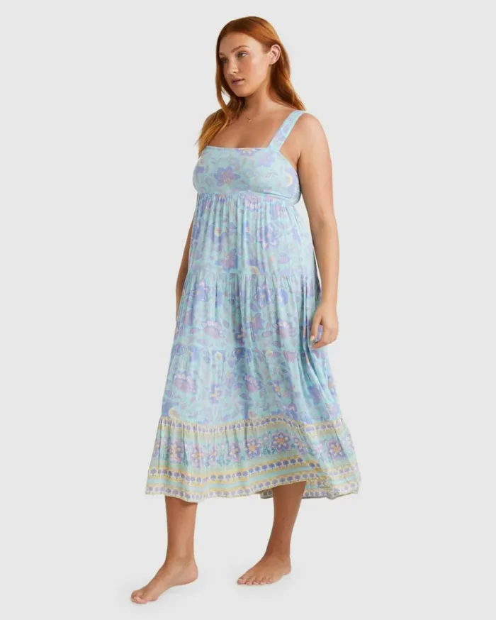 Hideaway Shine On Midi Dress Mint Women Billabong Midi Dresses