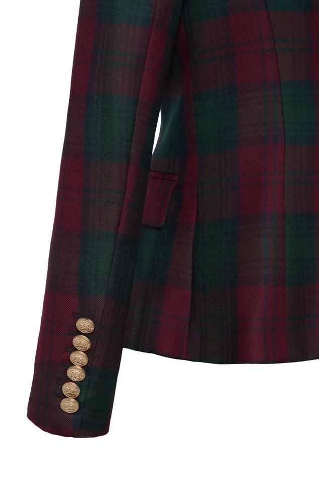 Holland Cooper Blazers Women Knightsbridge Blazer Mulberry Tartan Holland Cooper Blazers Women Knightsbridge Blazer Mulberry Tartan