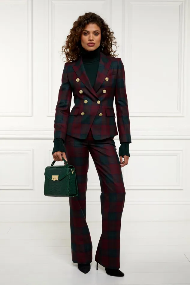 Holland Cooper Blazers Women Knightsbridge Blazer Mulberry Tartan Holland Cooper Blazers Women Knightsbridge Blazer Mulberry Tartan