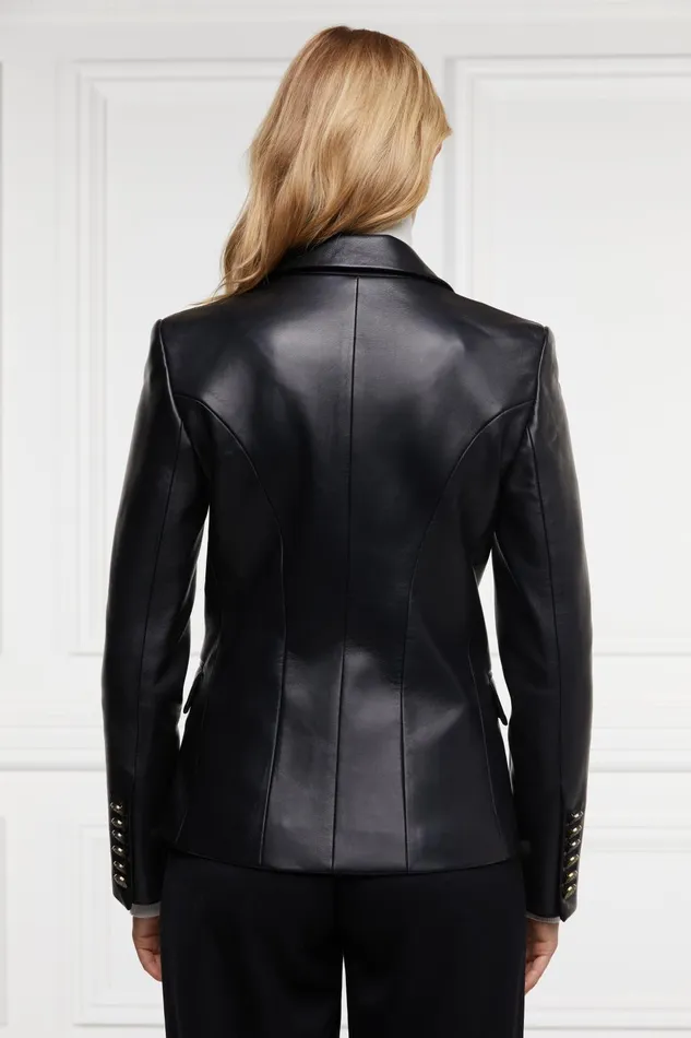 Holland Cooper Blazers Women Knightsbridge Blazer Valencia Leather Black