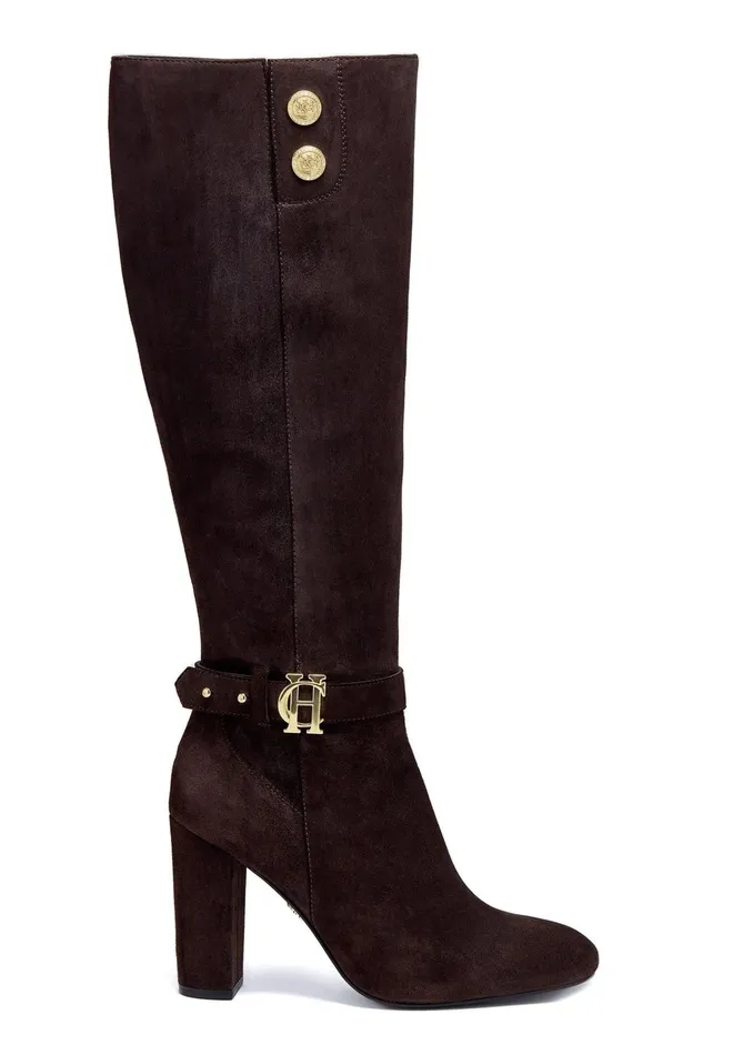 Holland Cooper Boots Women Marlborough Knee Boot Chocolate