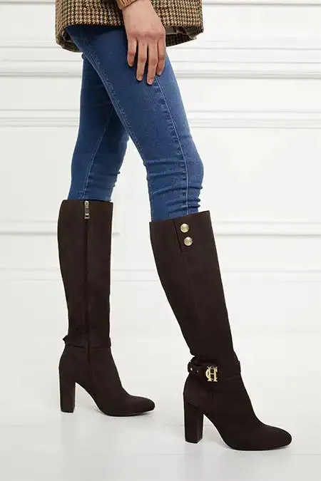 Holland Cooper Boots Women Marlborough Knee Boot Chocolate