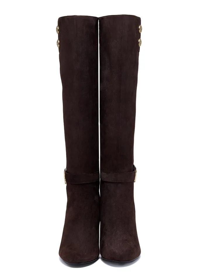 Holland Cooper Boots Women Marlborough Knee Boot Chocolate
