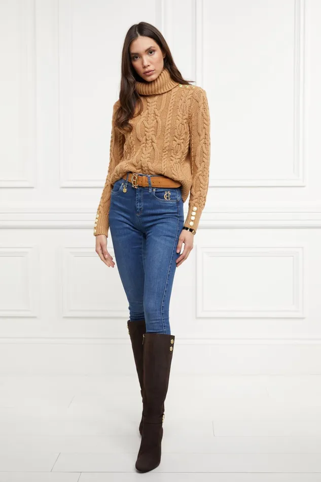 Holland Cooper Boots Women Marlborough Knee Boot Chocolate