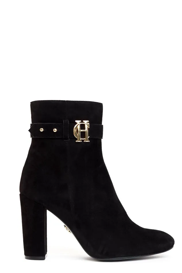 Holland Cooper Boots Women Mayfair Suede Ankle Boot Black