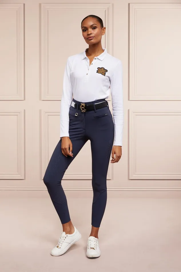 Holland Cooper Breeches Women Premium High Rise Breeches Yale Blue