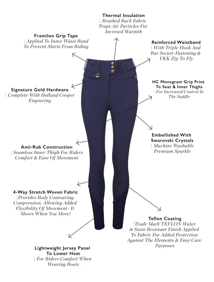 Holland Cooper Breeches Women Premium High Rise Breeches Yale Blue Holland Cooper Breeches Women Premium High Rise Breeches Yale Blue