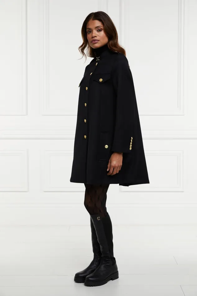 Holland Cooper Capes Women Highbury Cape Coat Black Twill Holland Cooper Capes Women Highbury Cape Coat Black Twill