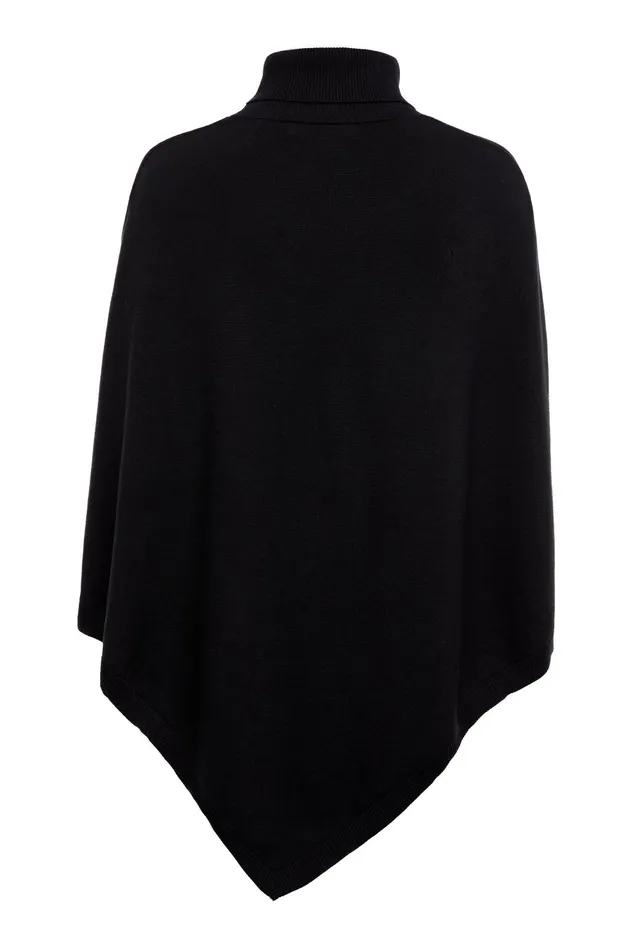 Holland Cooper Capes Women Roll Neck Cape Black Holland Cooper Capes Women Roll Neck Cape Black