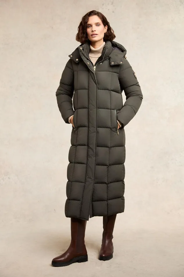 Holland Cooper Coats Women Carrington Longline Coat Dark Olive