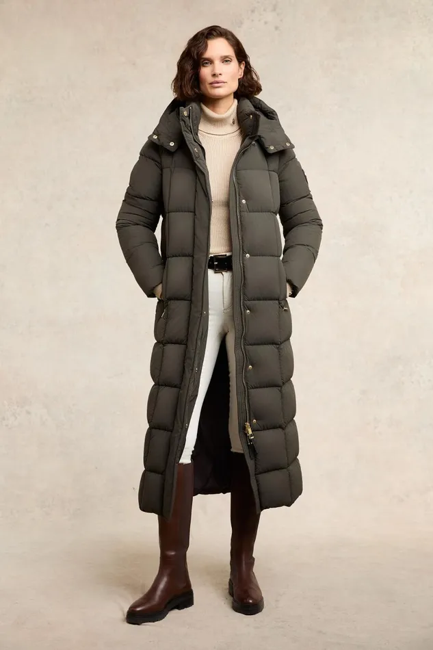 Holland Cooper Coats Women Carrington Longline Coat Dark Olive Holland Cooper Coats Women Carrington Longline Coat Dark Olive
