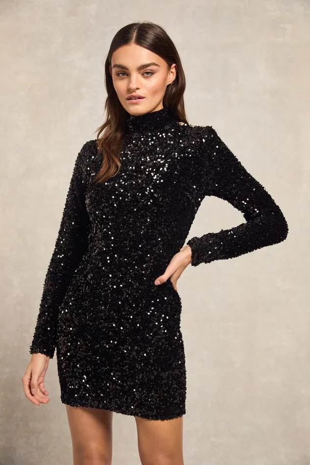 Holland Cooper Dresses Women Cara Sequin Mini Dress Holland Cooper Dresses Women Cara Sequin Mini Dress