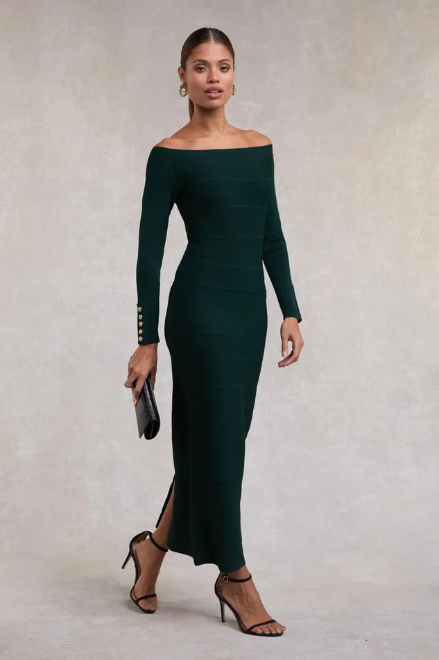 Holland Cooper Dresses Women Christina Bandage Dress Deep Emerald Holland Cooper Dresses Women Christina Bandage Dress Deep Emerald