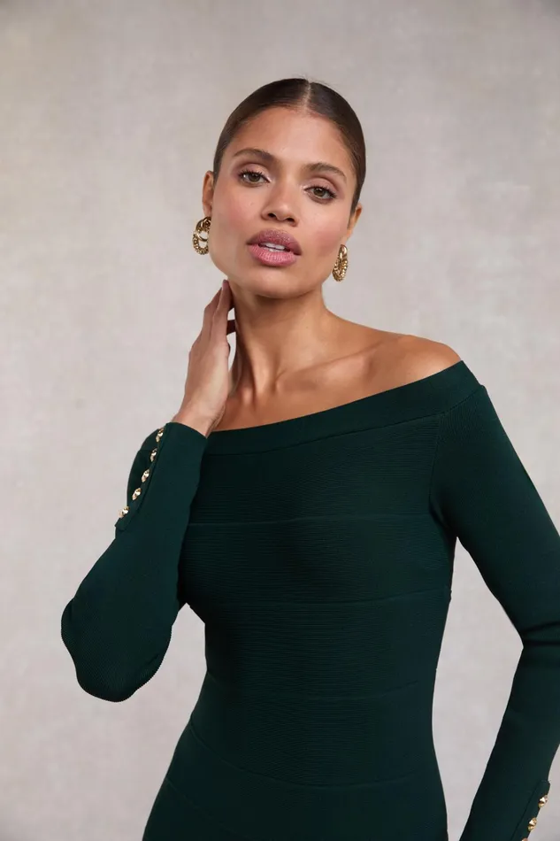 Holland Cooper Dresses Women Christina Bandage Dress Deep Emerald Holland Cooper Dresses Women Christina Bandage Dress Deep Emerald