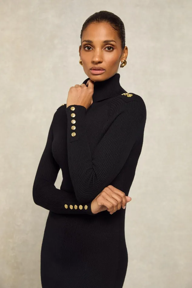 Holland Cooper Dresses Women Kensington Midi Jumper Dress Black Holland Cooper Dresses Women Kensington Midi Jumper Dress Black