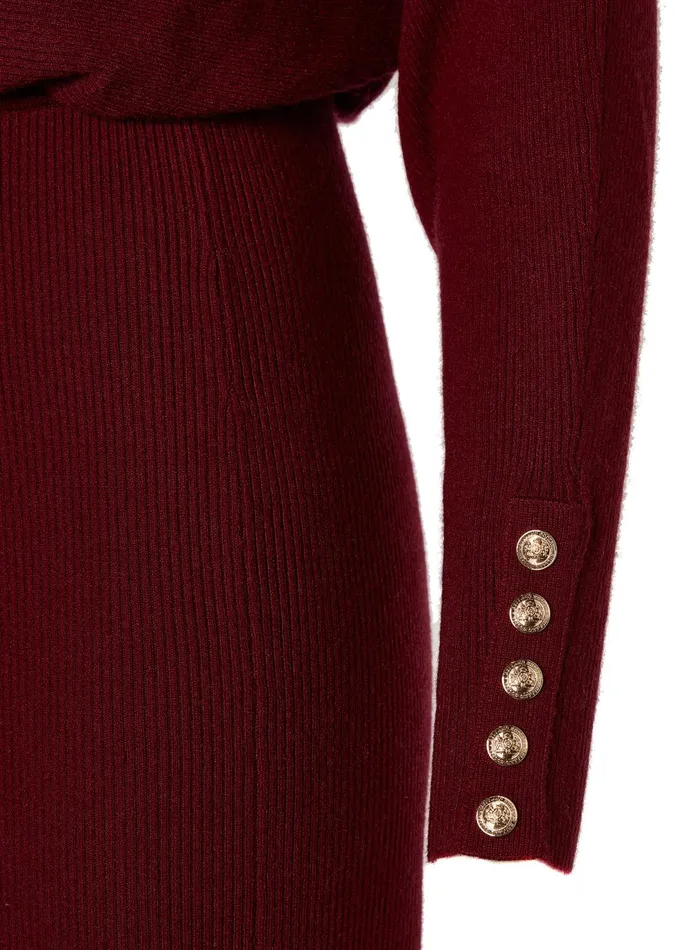 Holland Cooper Dresses Women Leyla Knitted Dress Wine Holland Cooper Dresses Women Leyla Knitted Dress Wine