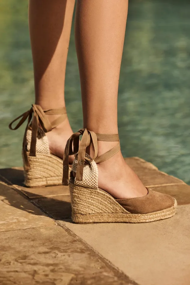 Holland Cooper Espadrilles Women Seville Wedge Sandal Taupe
