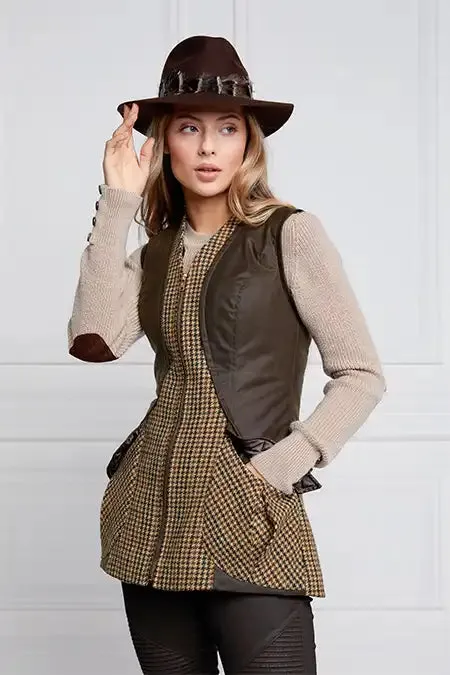 Holland Cooper Gilets Women Field Vest Hailes Green Tweed