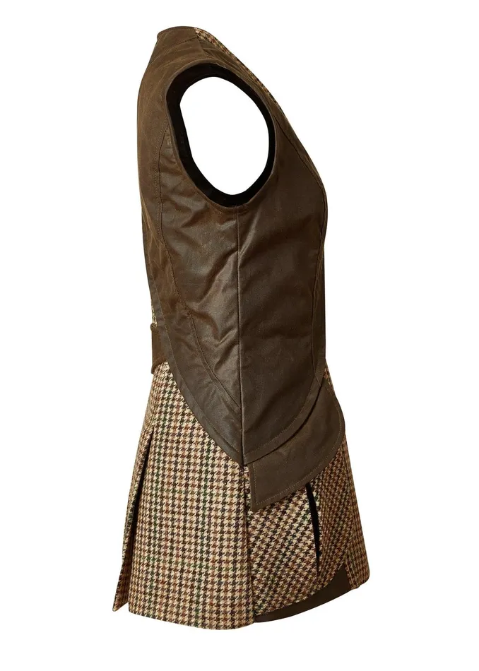 Holland Cooper Gilets Women Field Vest Hailes Green Tweed