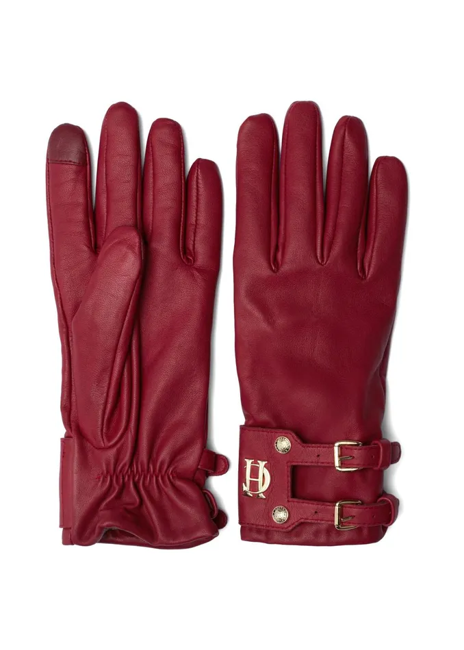 Holland Cooper Gloves Women Monogram Leather Gloves Mulberry