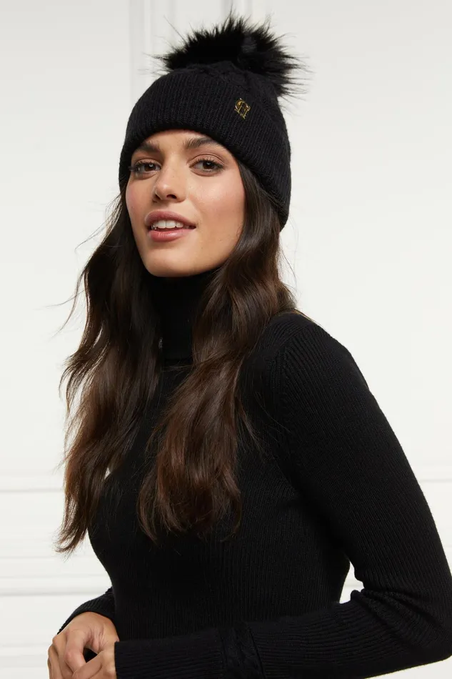 Holland Cooper Hats and Headbands Women Cortina Bobble Hat Black Holland Cooper Hats and Headbands Women Cortina Bobble Hat Black