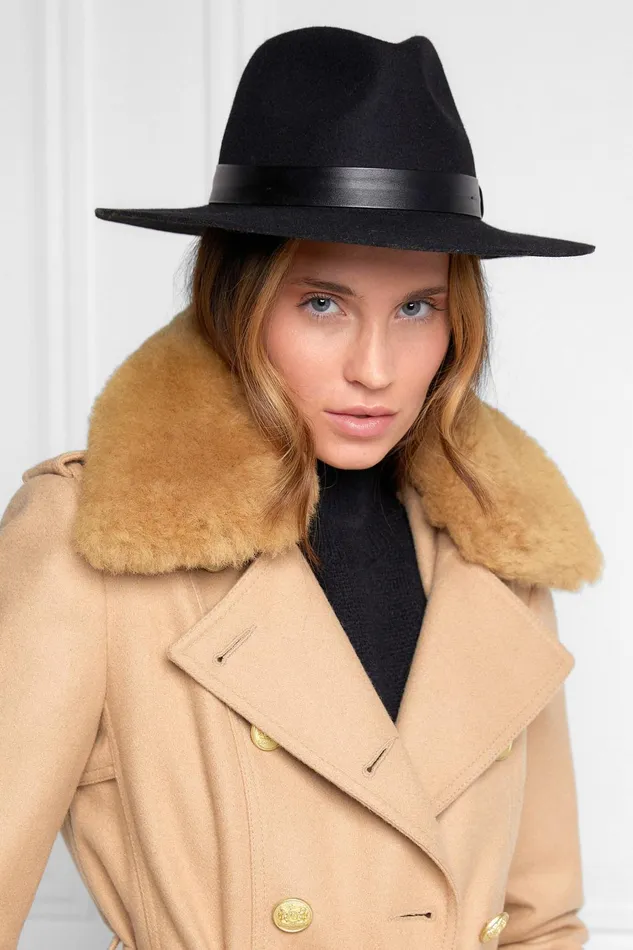 Holland Cooper Hats and Headbands Women Trilby Hat Black Holland Cooper Hats and Headbands Women Trilby Hat Black