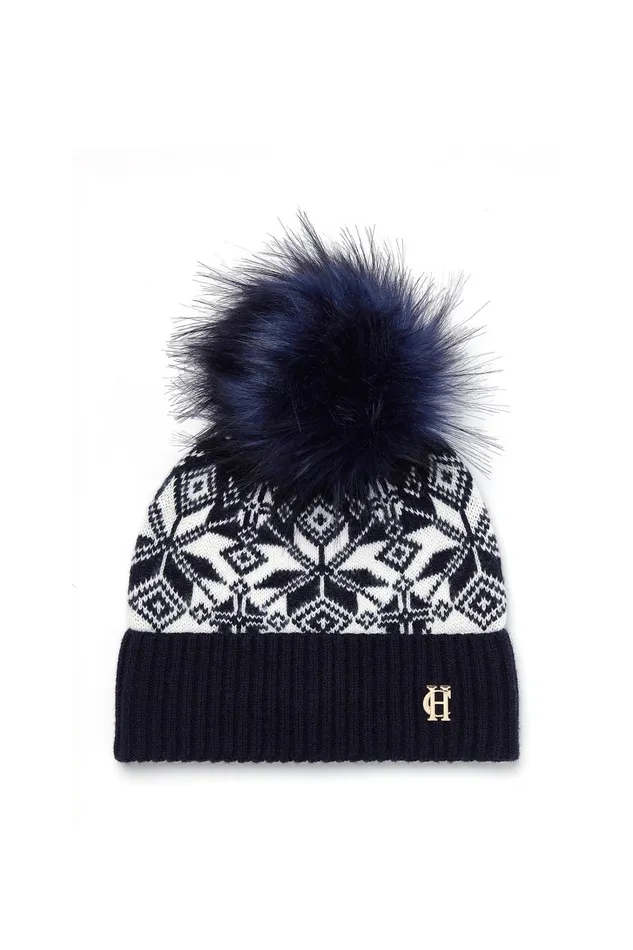 Holland Cooper Headwear Women Beatrice Bobble Hat Ink Navy