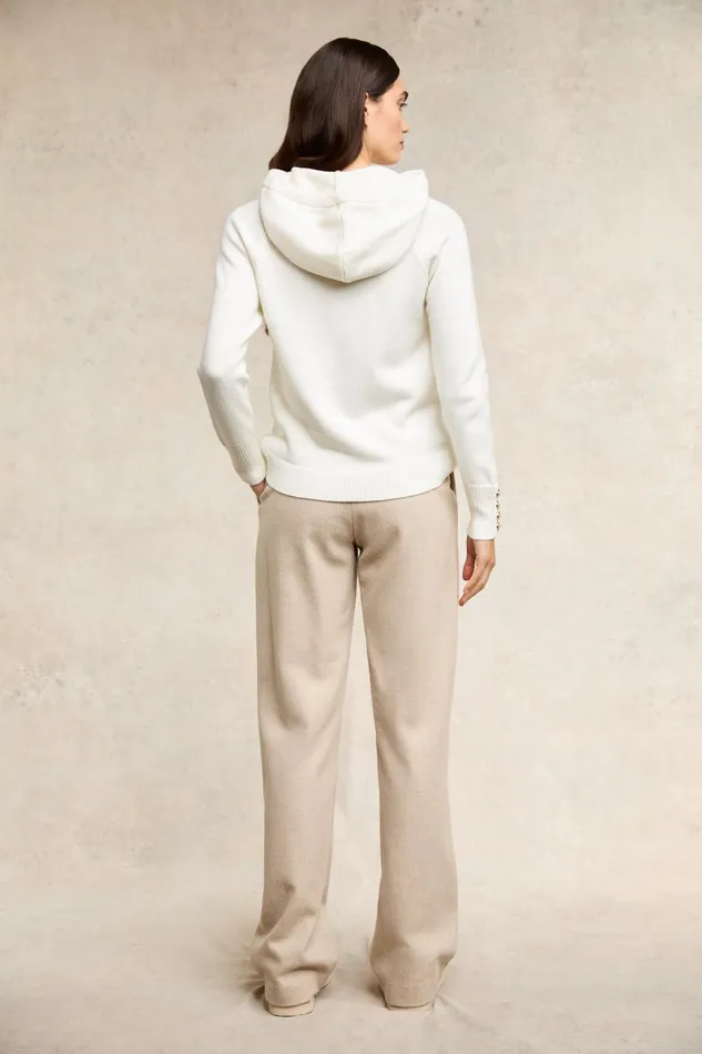 Holland Cooper Hoodies Women Verbier Knitted Hoodie Natural Holland Cooper Hoodies Women Verbier Knitted Hoodie Natural
