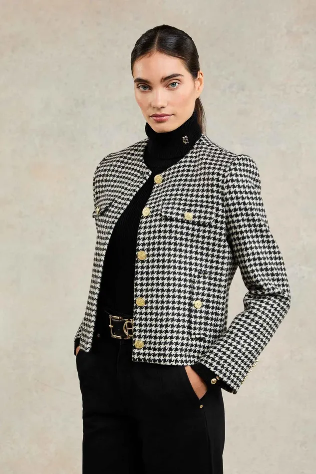 Holland Cooper Jackets Women Chelsea Jacket Houndstooth
