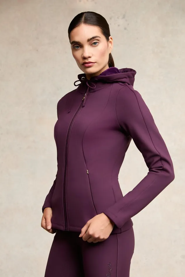 Holland Cooper Jackets Women Crystal Zip Hoodie Aubergine Holland Cooper Jackets Women Crystal Zip Hoodie Aubergine