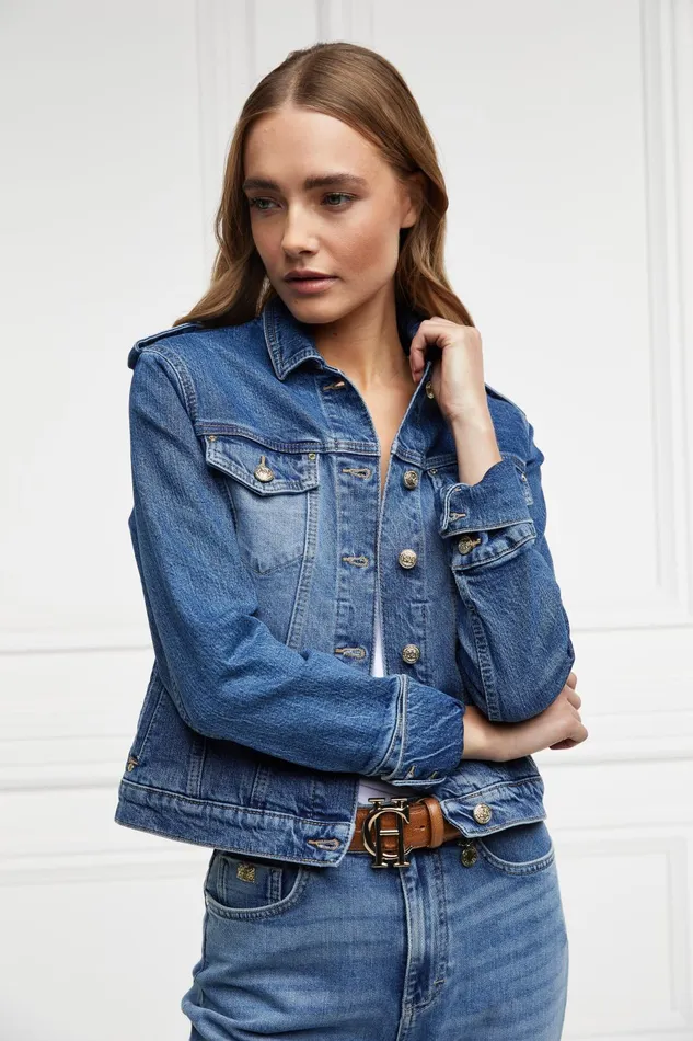 Holland Cooper Jackets Women Iconic Denim Jacket Holland Cooper Jackets Women Iconic Denim Jacket