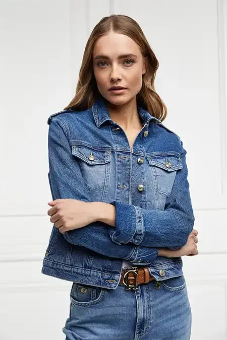 Holland Cooper Jackets Women Iconic Denim Jacket Holland Cooper Jackets Women Iconic Denim Jacket