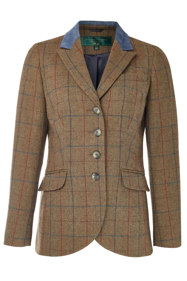 Holland Cooper Jackets Women Tweed Riding Jacket Glen Green
