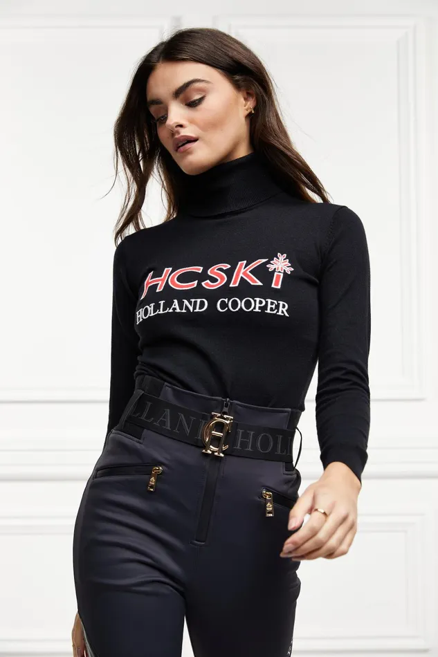 Holland Cooper Knitwear And Thermals Women Logo Ski Knit Black Holland Cooper Knitwear And Thermals Women Logo Ski Knit Black