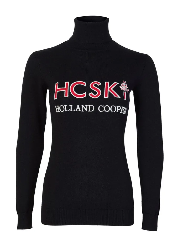 Holland Cooper Knitwear And Thermals Women Logo Ski Knit Black Holland Cooper Knitwear And Thermals Women Logo Ski Knit Black