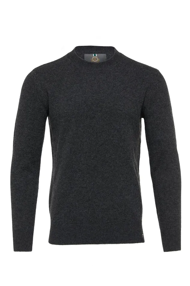 Holland Cooper Knitwear Men Byron Crew Neck Knit Charcoal