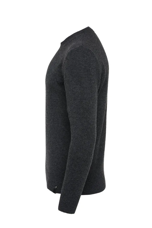 Holland Cooper Knitwear Men Byron Crew Neck Knit Charcoal