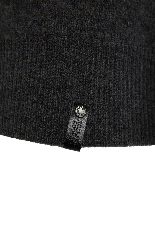 Holland Cooper Knitwear Men Byron Crew Neck Knit Charcoal