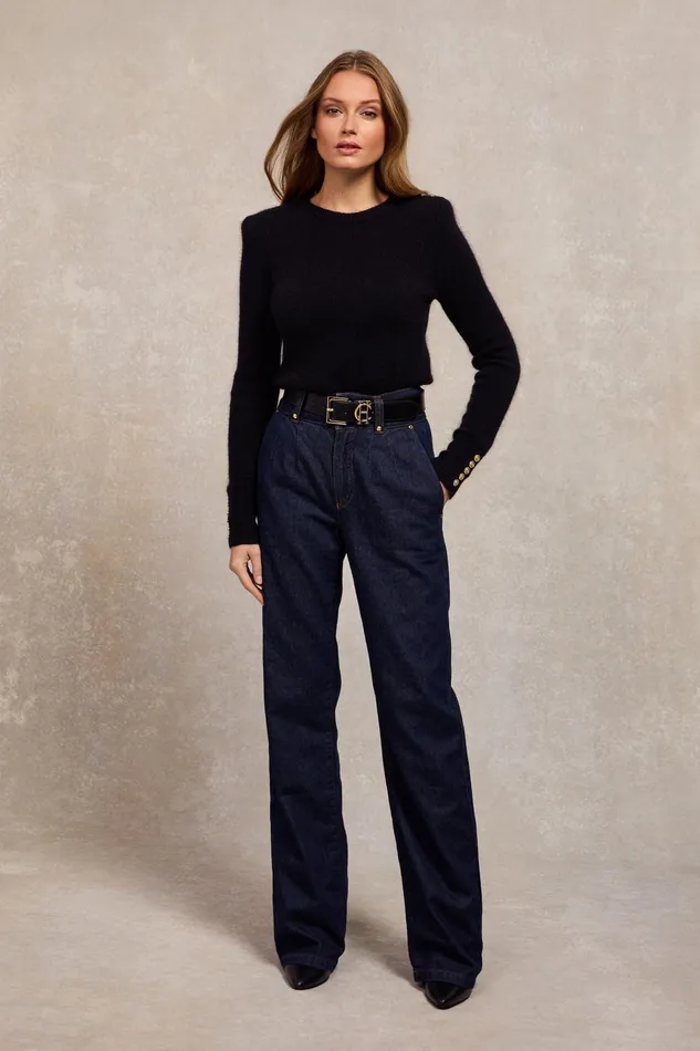 Holland Cooper Knitwear Women Amy Crew Neck Knit Black Holland Cooper Knitwear Women Amy Crew Neck Knit Black
