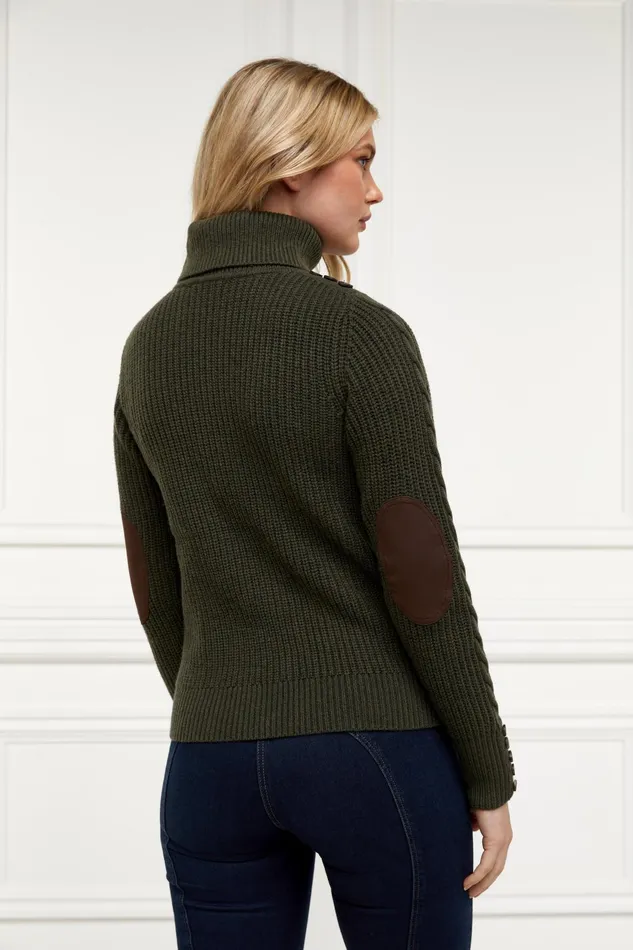 Holland Cooper Knitwear Women Country Roll Neck Knit Forest Green Holland Cooper Knitwear Women Country Roll Neck Knit Forest Green