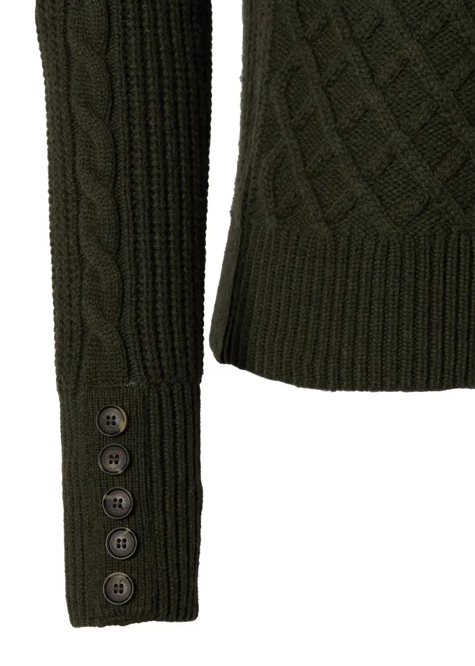 Holland Cooper Knitwear Women Country Roll Neck Knit Forest Green Holland Cooper Knitwear Women Country Roll Neck Knit Forest Green