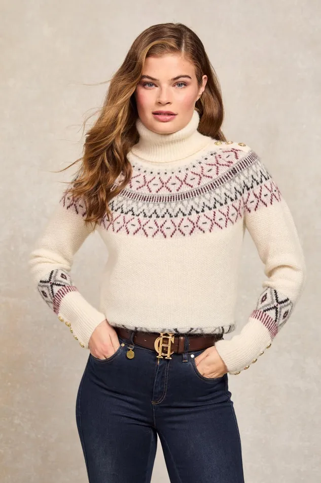 Holland Cooper Knitwear Women Fairisle Knit Cream