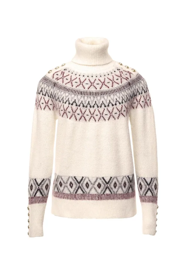 Holland Cooper Knitwear Women Fairisle Knit Cream Holland Cooper Knitwear Women Fairisle Knit Cream