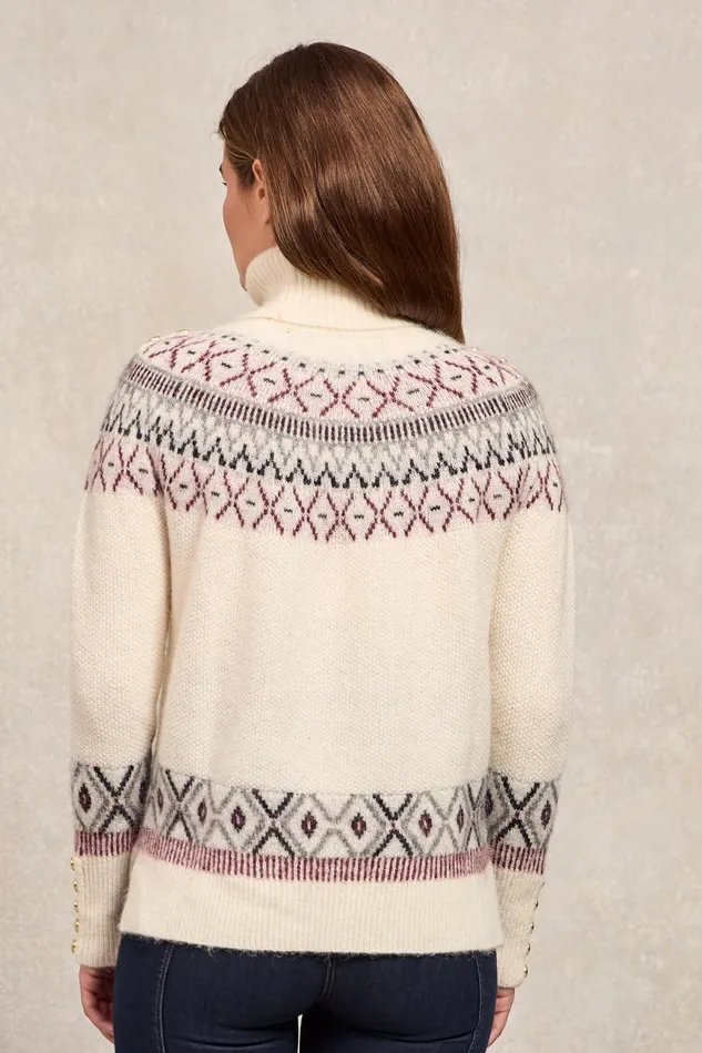 Holland Cooper Knitwear Women Fairisle Knit Cream Holland Cooper Knitwear Women Fairisle Knit Cream